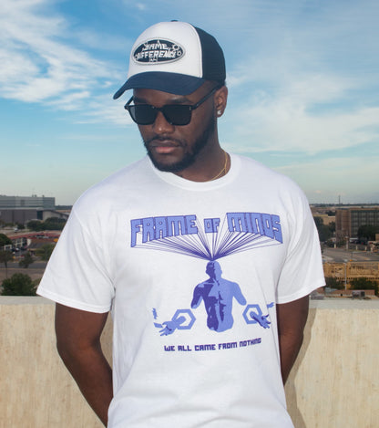 FRAME OF MIND WHITE/PURP TEE